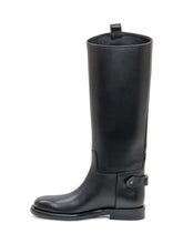 Burberry Black Leather Tall Boots with Buckle - Burberry | $store$