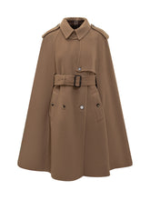 Burberry Wool Cape with Belt in Camel - Burberry | $store$