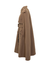 Burberry Wool Cape with Belt in Camel - Burberry | $store$