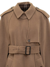 Burberry Wool Cape with Belt in Camel - Burberry | $store$