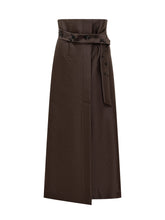 Alberta Ferretti Brown Long Skirt with Embroidered Belt - Alberta Ferretti | $store$
