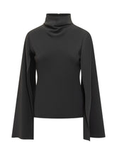 Alberta Ferretti Black High Neck Blouse with Wide Sleeves - Alberta Ferretti | $store$
