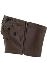 Alberta Ferretti Top Bustier Marrone con Ricami Gioiello - Abbigliamento Donna | $store$