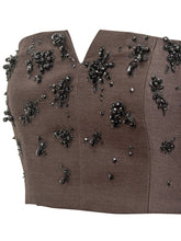 Alberta Ferretti Top Bustier Marrone con Ricami Gioiello - Abbigliamento Donna | $store$