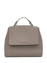 Orciani Taupe Leather Bag with Flap and Top Handle - COLLEZIONE TEAM EC | $store$