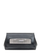 Orciani Black Leather Clutch with Silver Chain Detail - COLLEZIONE TEAM EC | $store$