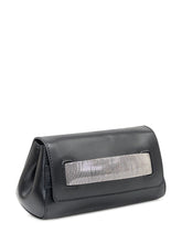 Orciani Black Leather Clutch with Silver Chain Detail - COLLEZIONE TEAM EC | $store$