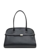 Orciani Black Leather Handbag with Logo Detail - COLLEZIONE TEAM EC | $store$
