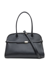 Orciani Black Leather Handbag with Logo Detail - COLLEZIONE TEAM EC | $store$