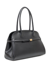 Orciani Black Leather Handbag with Logo Detail - COLLEZIONE TEAM EC | $store$