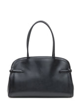 Orciani Black Leather Handbag with Logo Detail - COLLEZIONE TEAM EC | $store$