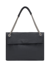 Orciani Black Leather Shoulder Bag with Chain - COLLEZIONE TEAM EC | $store$