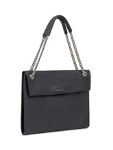 Orciani Black Leather Shoulder Bag with Chain - COLLEZIONE TEAM EC | $store$
