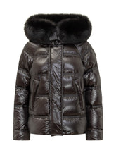 Peuterey Piumino Corto Lucido con Cappuccio in Pelliccia - Abbigliamento Donna | $store$