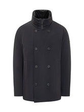 Peuterey Black Double-Breasted Coat in Technical Fabric - COLLEZIONE TEAM EC | $store$