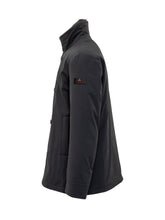 Peuterey Black Double-Breasted Coat in Technical Fabric - COLLEZIONE TEAM EC | $store$