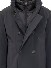 Peuterey Black Double-Breasted Coat in Technical Fabric - COLLEZIONE TEAM EC | $store$