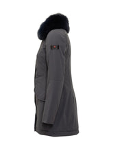 Peuterey Parka Nero con Pelliccia Blu - Abbigliamento Donna | $store$