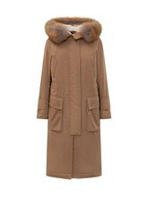 Peuterey Parka Marrone con Cappuccio in Pelliccia - Abbigliamento Donna | $store$