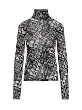 Off-White Turtleneck Top with All Over Print - COLLEZIONE TEAM EC | $store$