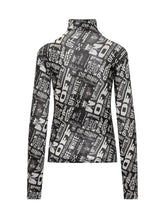 Off-White Turtleneck Top with All Over Print - COLLEZIONE TEAM EC | $store$