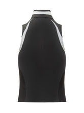 Off-White Top Nero con Zip e Logo a Contrasto - Abbigliamento Donna | $store$