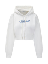 Off-White Felpa Crop con Logo Ricamato - Abbigliamento Donna | $store$