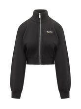 Off-White Felpa Nera con Zip e Logo Ricamato - Abbigliamento Donna | $store$