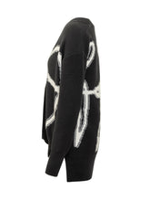 Off-White Black Oversize Cardigan with White Logo - COLLEZIONE TEAM EC | $store$