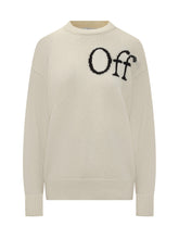Off-White White Sweater with Intarsia Logo - COLLEZIONE TEAM EC | $store$