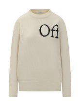 Off-White White Sweater with Intarsia Logo - COLLEZIONE TEAM EC | $store$