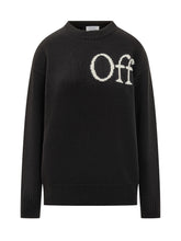 Off-White Black Sweater with Intarsia Logo - COLLEZIONE TEAM EC | $store$