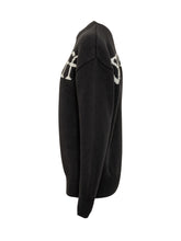 Off-White Black Sweater with Intarsia Logo - COLLEZIONE TEAM EC | $store$