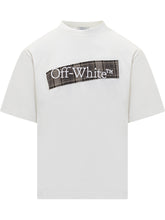 Off-White White T-Shirt with Tartan Logo Patch - COLLEZIONE TEAM EC | $store$