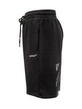 Off-White Shorts in Cotone Nero con Logo - Abbigliamento Uomo | $store$