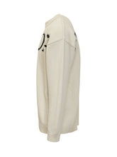 Off-White Light Wool Sweater With Intarsia Logo - COLLEZIONE TEAM EC | $store$