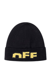 Off-White Cappello Beanie Nero con Logo Giallo - Accessori Bambini | $store$