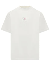 Alberto Bresci White T-shirt with Unicorn Embroidery - COLLEZIONE TEAM EC | $store$