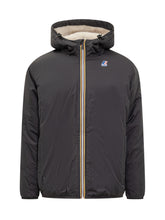 K-Way Black Jacket with Hood and Teddy Lining - COLLEZIONE TEAM EC | $store$