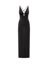 Solace London Black Long Dress With Crossed Straps - COLLEZIONE TEAM EC | $store$