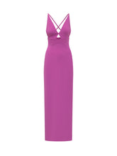 Solace London Fuchsia Long Dress With Crossed Straps - COLLEZIONE TEAM EC | $store$