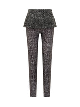 Diesel Pantaloni in Tweed Nero e Grigio con Peplum - Abbigliamento Donna | $store$
