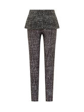 Diesel Pantaloni in Tweed Nero e Grigio con Peplum - Abbigliamento Donna | $store$