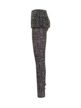 Diesel Pantaloni in Tweed Nero e Grigio con Peplum - Abbigliamento Donna | $store$