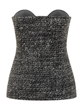 Diesel Strapless Tweed Bustier in Black and Grey - COLLEZIONE TEAM EC | $store$