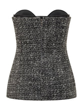 Diesel Strapless Tweed Bustier in Black and Grey - COLLEZIONE TEAM EC | $store$