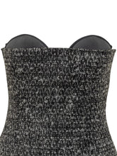 Diesel Strapless Tweed Bustier in Black and Grey - COLLEZIONE TEAM EC | $store$