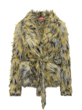 Diesel Multicolor Faux Fur Jacket with Belt - COLLEZIONE TEAM EC | $store$