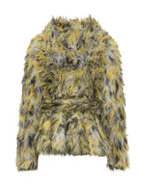 Diesel Multicolor Faux Fur Jacket with Belt - COLLEZIONE TEAM EC | $store$