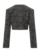Diesel Giacca Cropped in Tweed Nero e Grigio - Abbigliamento Donna | $store$